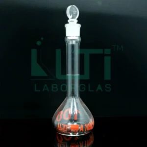 2680-CLEAR GLASS WIDE MOUTH HEAVY DUTY VOLUMETRIC FLASK WITH SOLID GLASS STOPPER, CLASS A, SERIALIZED WITH INDIVIDUAL CERTIFICATE ASTM E-288
