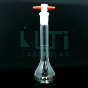 2948-CLEAR GLASS, NARROW MOUTH VOLUMETRIC FLASK WITH PTFE STOPPER, CLASS A, UNSERIALIZED WITH BATCH CERTIFICATE, ASTM E-288