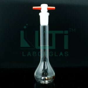 2990-CLEAR GLASS WIDE MOUTH VOLUMETRIC FLASK WITH PTFE STOPPER, CLASS A, SERIALIZED WITH INDIVIDUAL CERTIFICATE (USP)