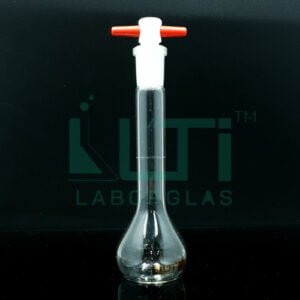 3008-CLEAR GLASS, NARROW MOUTH VOLUMETRIC FLASK WITH PTFE STOPPER, CLASS A WITH BATCH CERTIFICATE (USP)