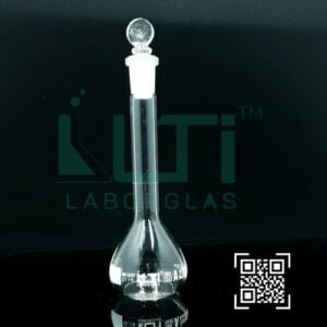3035-CLEAR GLASS, QR. CODED VOLUMETRIC FLASK WITH SOLID GLASS STOPPER, CLASS A, USP STANDARD WITH INDIVIDUAL CERTIFICATE