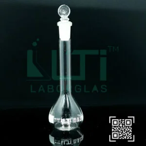3155-CLEAR GLASS, QR. CODED VOLUMETRIC FLASKS, CLASS A WITH SOLID GLASS STOPPER, DIN/ISO