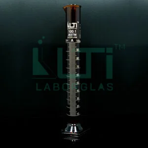 3610-AMBER GLASS, Measuring Cylinder Graduated, Hex Base, Class A, Unserialized