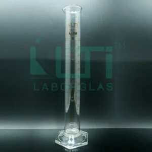 3650-Clear Glass, Measuring Cylinder Graduated Class B, Hex Base