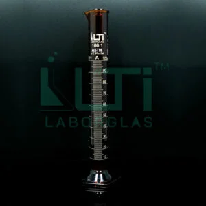 3660-AMBER GLASS, Measuring Cylinder Graduated, Hex Base, Class A, serialized