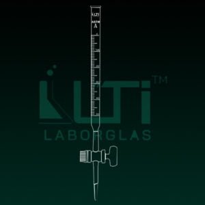 4140-ASTM, CLEAR GLASS, CLASS A BURETTE, UNSERIALISED with batch certified, STRAIGHT BORE GLASS KEY STOPCOCK