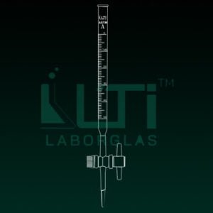 4150-ASTM, CLEAR GLASS, CLASS A BURETTE, SERIALISED AND CERTIFIED, STRAIGHT BORE PTFE STOPCOCK