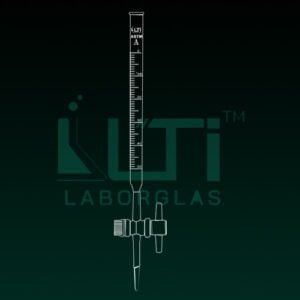 4160-ASTM, CLEAR GLASS, CLASS A BURETTE, UNSERIALISED with batch CERTIFIED, STRAIGHT BORE PTFE STOPCOCK