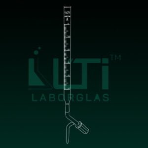 4180-ASTM, CLEAR GLASS CLASS A BURETTE, UNSERIALISED with batch CERTIFIED, STRAIGHT BORE NEEDLE VALVE KEY STOPCOCK
