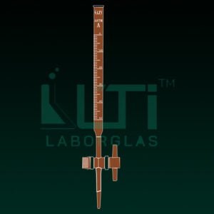 4270-ASTM, AMBER GLASS, CLASS A BURETTE, SERIALISED AND CERTIFIED, STRAIGHT BORE PTFE STOPCOCK