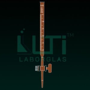 4320-AMBER GLASS CLASS AS BURETTE, GLASS STOPCOCK WITH BATCH CERTIFICATE DIN/ISO, USP