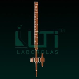 4330-AMBER GLASS CLASS AS BURETTE, PTFE KEY STOPCOCK WITH INDIVIDUAL CERTIFICATE DIN/ISO, USP