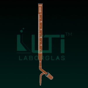 4350-AMBER GLASS BURETTE WITH PTFE NEEDLE VALVE STOPCOCK, CLASS AS WITH INDIVIDUAL CERTIFICATE, DIN/ISO, USP