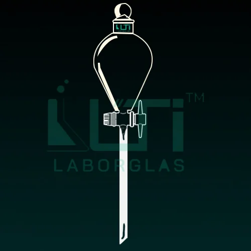 6810-Separating Funnel, Globe (Long Stem) with PTFE Plug, ASTM