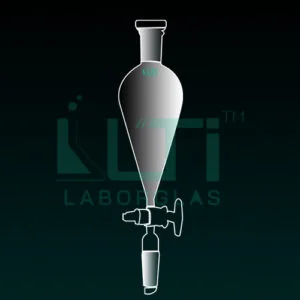 6860-Separating Funnel, Squibb shape, Without Graduation, Solid Glass Stopcock, ISO