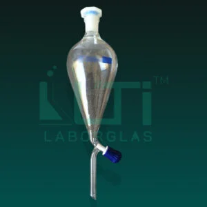 6880-Separating Funnel, Squibb shape, Without  Graduation, With Needle valve Stopcock, ISO