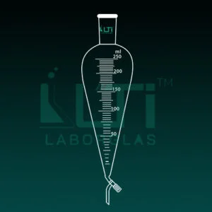 6890-Separating Funnel, Squibb shape, With Graduation, With Needle valve Stopcock, ISO