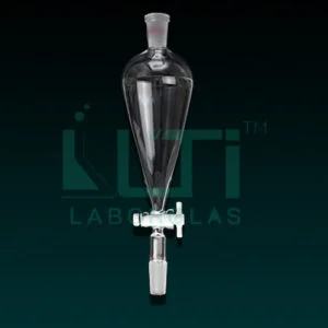 6980-Separating Funnel Pear shape with stem inside cone, PTFE Stopcock