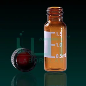 7840-AMBER GLASS, VIALS WITH PRINTING