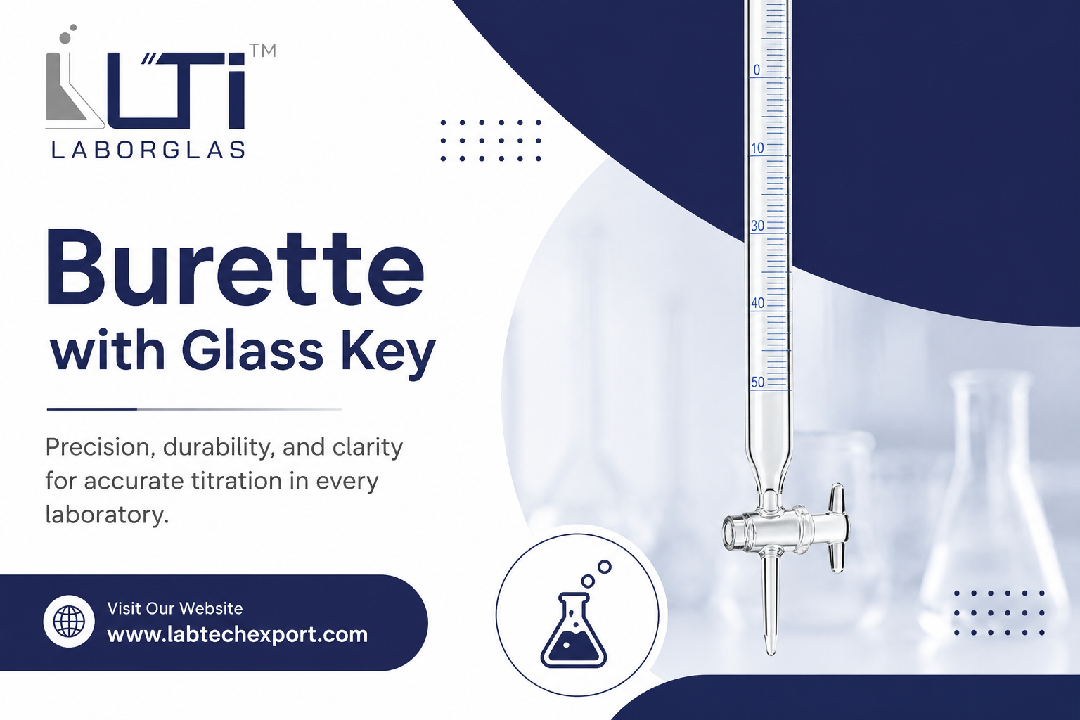 Burette with Glass key supplier