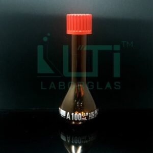 2640-AMBER GLASS VOLUMETRIC FLASK WITH GL THREAD, CLASS A, SERIALIZED WITH INDIVIDUAL CERTIFICATE ASTM E-288