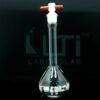 2690-CLEAR GLASS WIDE MOUTH HEAVY DUTY VOLUMETRIC FLASK WITH PTFE STOPPER, CLASS A, SERIALIZED WITH INDIVIDUAL CERTIFICATE ASTM E-288
