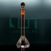 2710-AMBER GLASS VOLUMETRIC FLASK WITH SOLID GLASS STOPPER, CLASS A, SERIALIZED WITH INDIVIDUAL CERTIFICATE ASTM E-288