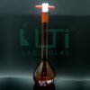 2720-AMBER GLASS VOLUMETRIC FLASK WITH PTFE STOPPER, CLASS A, SERIALIZED WITH INDIVIDUAL CERTIFICATE ASTM E-288