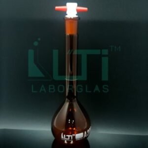 2780-AMBER GLASS VOLUMETRIC FLASK WITH PTFE STOPPER, CLASS A, UNSERIALIZED WITH BATCH CERTIFICATE ASTM E-288