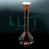 2790-AMBER GLASS VOLUMETRIC FLASK WITH POLYETHYLENE STOPPER, CLASS A, UNSERIALIZED WITH BATCH CERTIFICATE ASTM E-288