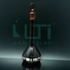 2830-AMBER GLASS WIDE MOUTH VOLUMETRIC FLASK WITH SOLID GLASS STOPPER, CLASS A, SERIALIZED WITH INDIVIDUAL CERTIFICATE ASTM E-288
