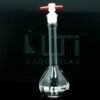 2870-CLEAR GLASS WIDE MOUTH VOLUMETRIC FLASK WITH PTFE STOPPER, CLASS A, SERIALIZED WITH INDIVIDUAL CERTIFICATE ASTM E-288