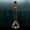 2890-AMBER GLASS WIDE MOUTH VOLUMETRIC FLASK WITH SOLID GLASS STOPPER, CLASS A, SERIALIZED WITH INDIVIDUAL CERTIFICATE ASTM E-288