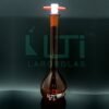 2900-AMBER GLASS WIDE MOUTH VOLUMETRIC FLASK WITH PTFE STOPPER, CLASS A, SERIALIZED WITH INDIVIDUAL CERTIFICATE ASTM E-288