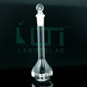 2920-CLEAR GLASS WIDE MOUTH VOLUMETRIC FLASK WITH SOLID GLASS STOPPER, CLASS A, SERIALIZED WITH INDIVIDUAL CERTIFICATE ASTM E-288