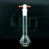 2930-CLEAR GLASS WIDE MOUTH VOLUMETRIC FLASK WITH PTFE STOPPER, CLASS A, SERIALIZED WITH INDIVIDUAL CERTIFICATE ASTM E-288