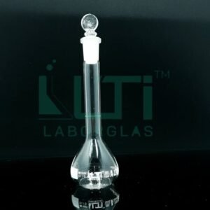 2943-CLEAR GLASS, NARROW MOUTH VOLUMETRIC FLASK WITH SOLID GLASS STOPPER, CLASS A, SERIALIZED WITH INDIVIDUAL CERTIFICATE, ASTM E-288