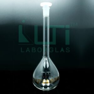 3000-CLEAR GLASS WIDE MOUTH VOLUMETRIC FLASK WITH PE STOPPER, CLASS A, SERIALIZED WITH INDIVIDUAL CERTIFICATE (USP)