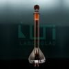 3001-AMBER GLASS, NARROW MOUTH VOLUMETRIC FLASK WITH SOLID GLASS STOPPER, CLASS A WITH INDIVIDUAL CERTIFICATE, USP