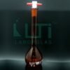 3002-AMBER GLASS, NARROW MOUTH VOLUMETRIC FLASK WITH PTFE STOPPER, CLASS A WITH INDIVIDUAL CERTIFICATE (USP)