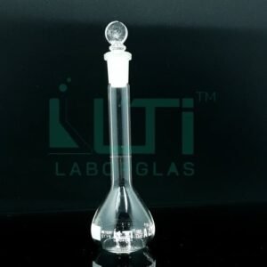 3003-CLEAR GLASS, NARROW MOUTH VOLUMETRIC FLASK WITH SOLID GLASS STOPPER, CLASS A WITH INDIVIDUAL CERTIFICATE (USP)
