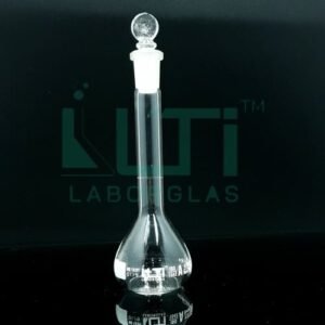 3007-CLEAR GLASS, NARROW MOUTH VOLUMETRIC FLASK WITH SOLID GLASS STOPPER, CLASS A WITH BATCH CERTIFICATE (USP)