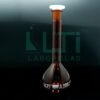 3030-AMBER GLASS VOLUMETRIC FLASK WITH PE STOPPER, CLASS A, USP STANDARD WITH INDIVIDUAL CERTIFICATE