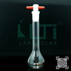 3105-CLEAR GLASS, QR. CODED VOLUMETRIC FLASK WITH PTFE STOPPER, CLASS A, USP STANDARD WITH BATCH CERTIFICATE