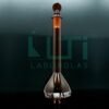 3130-AMBER, VOLUMETRIC FLASKS, CLASS A WITH SOLID GLASS STOPPER, DIN/ISO