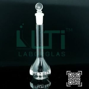 3155-CLEAR GLASS, QR. CODED VOLUMETRIC FLASKS, CLASS A WITH SOLID GLASS STOPPER, DIN/ISO