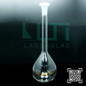 3175-CLEAR GLASS, QR. CODED VOLUMETRIC FLASKS, CLASS A WITH PE STOPPER, DIN/ISO