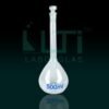 3210-CLEAR GLASS, VOLUMETRIC FLASKS, CLASS-B, WITH HOLLOW GLASS STOPPER, ISO