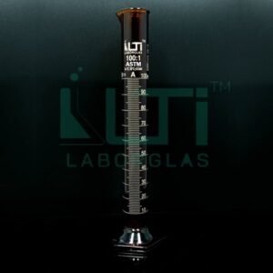3610-AMBER GLASS, Measuring Cylinder Graduated, Hex Base, Class A, Unserialized