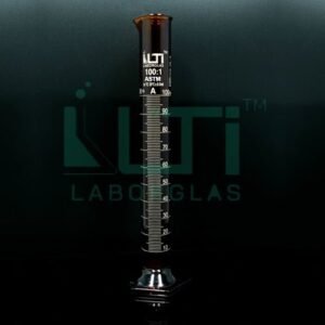 3660-AMBER GLASS, Measuring Cylinder Graduated, Hex Base, Class A, serialized
